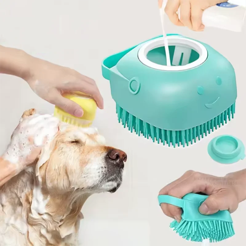 Escova de Banho para Animais em Silicone Macio