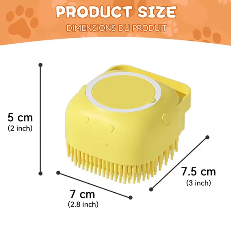 Escova de Banho para Animais em Silicone Macio