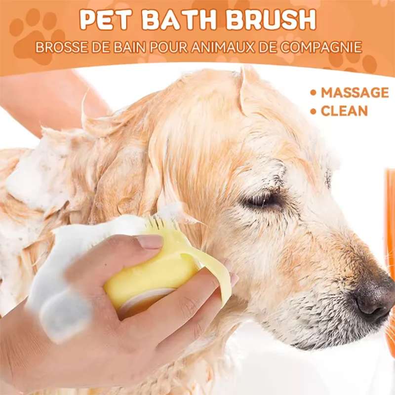 Escova de Banho para Animais em Silicone Macio