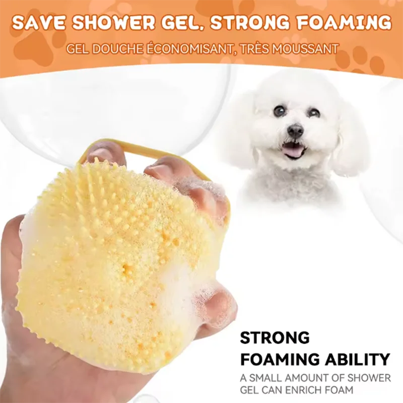 Escova de Banho para Animais em Silicone Macio