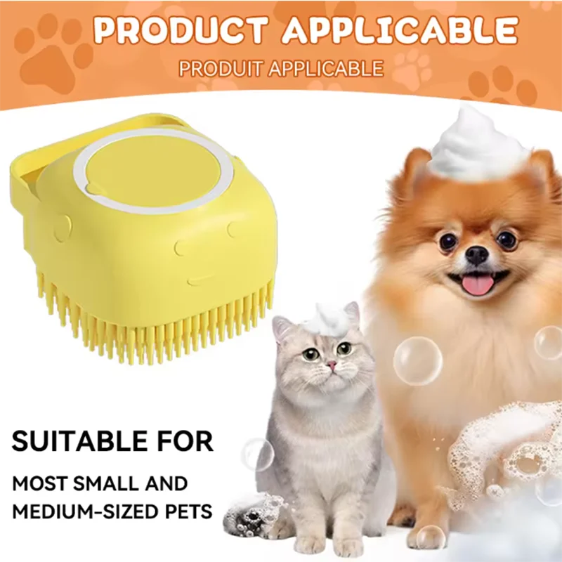 Escova de Banho para Animais em Silicone Macio